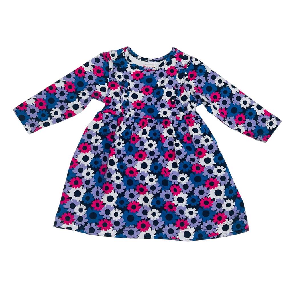 NWT Blossom & Sprout Size 6X Autumn Floral Print Knit Dress with Ruffles
